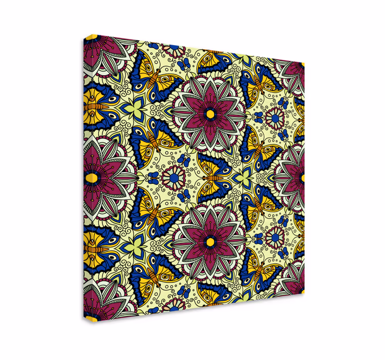 Färgglada fjäril mosaikcanvas tavla canvas tavla - Tenstickers