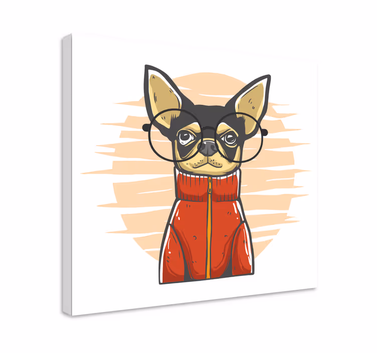 Chiahuahua med glasögon hundtryck - Tenstickers