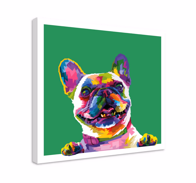 Fransk bulldog regnbåge hund kanfasutskrifter - Tenstickers