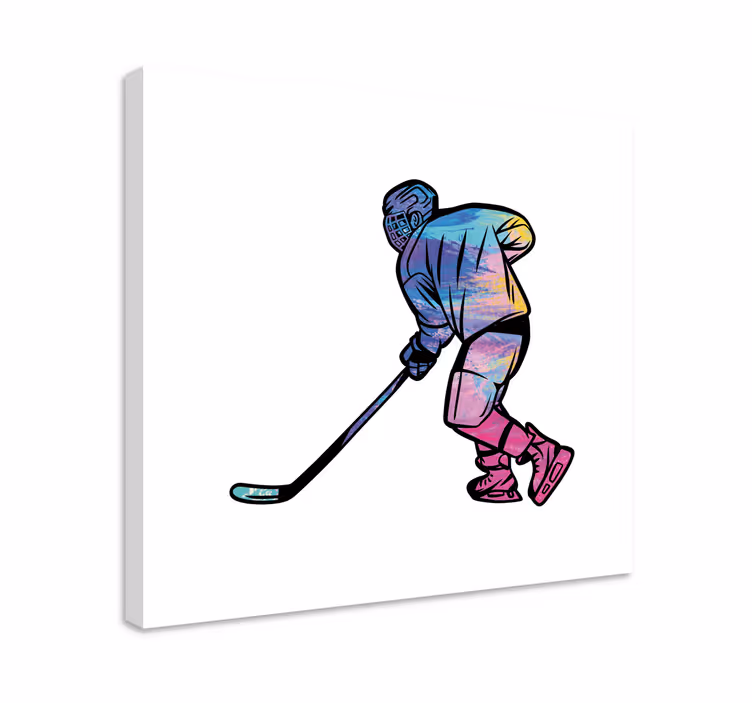 Regnbåge ishockey människorcanvas tavla - Tenstickers