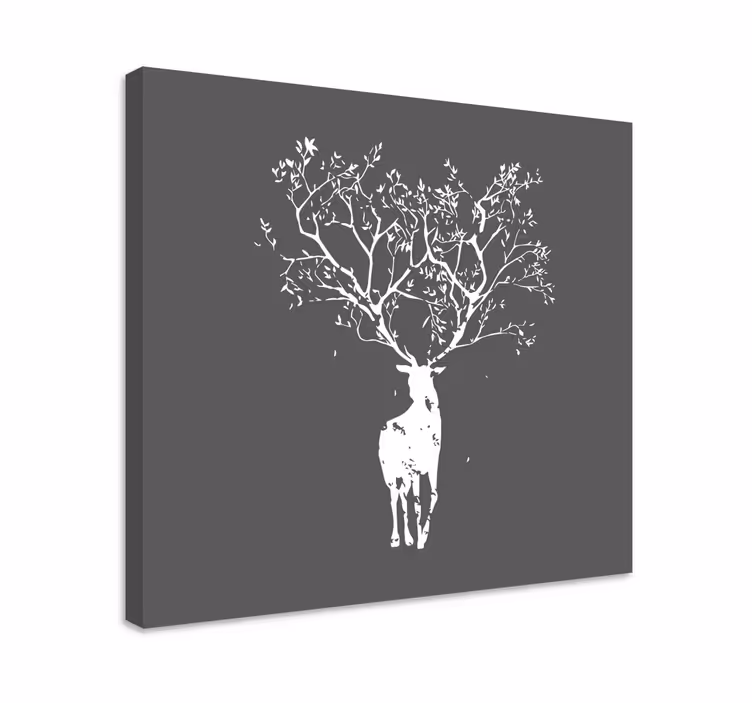 Träd stag djur canvas konst - Tenstickers