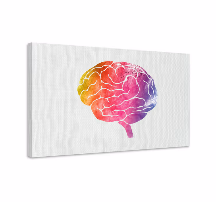 Regnbåge hjärnan abstraktcanvas tavla canvas tavla - Tenstickers