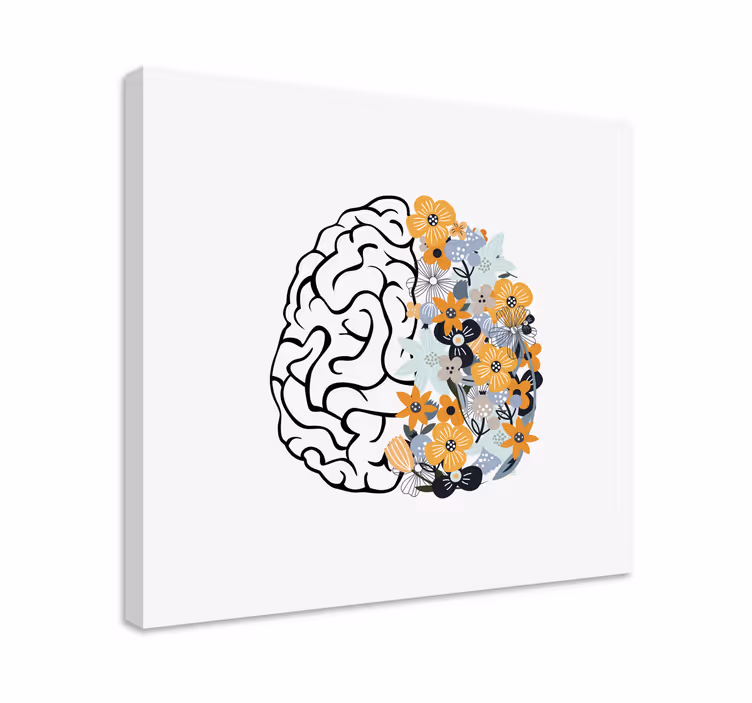 Blommig hjärna abstraktcanvas tavla canvas tavla - Tenstickers