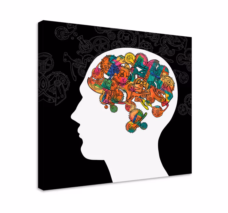 Hjärnkuggar abstraktcanvas tavla canvas tavla - Tenstickers