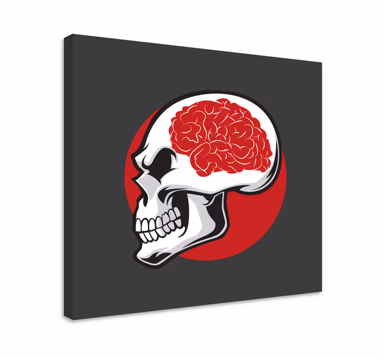 Röd skalle med hjärnan moderncanvas tavla canvas tavla - Tenstickers