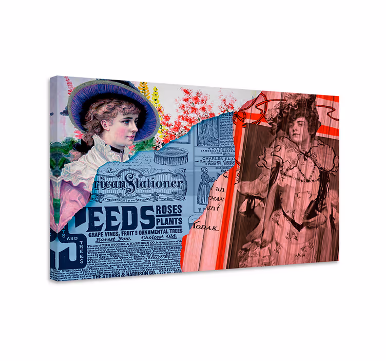 Kanvas elegant vintage modeporträtt - Tenstickers