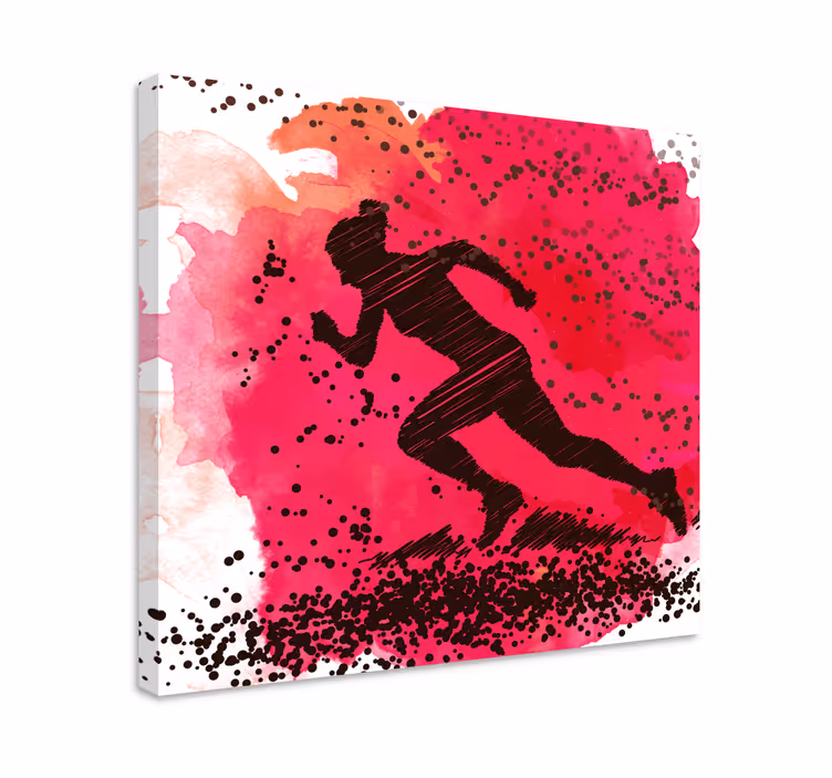 Kanvas sport dynamisk löpare silhuett - Tenstickers