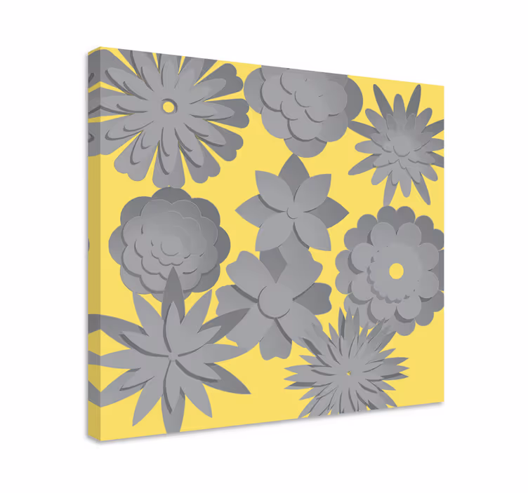 Blommig siluett Kanvas blommor - Tenstickers