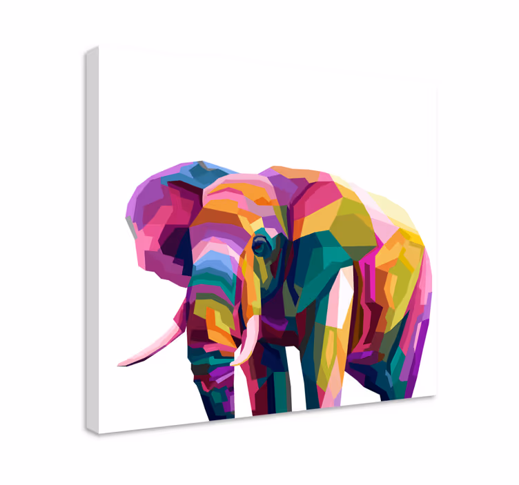 Flerfärgad realistisk elefantduk - Tenstickers