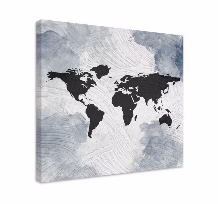Kanvas världskarta modern global kontur - Tenstickers