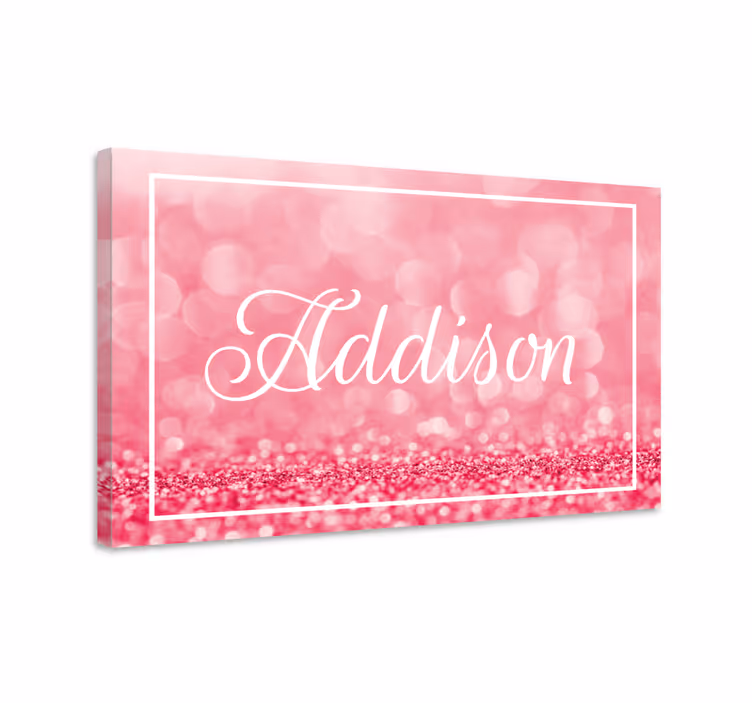 Glänsande rosa gradient flytande personligcanvas tavla - Tenstickers