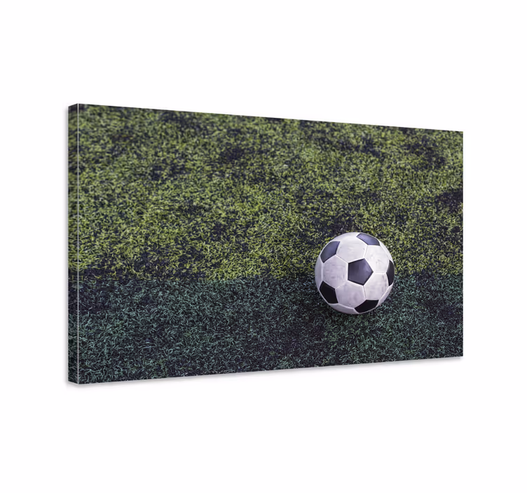 Kanvas sport fotboll på gräs - Tenstickers