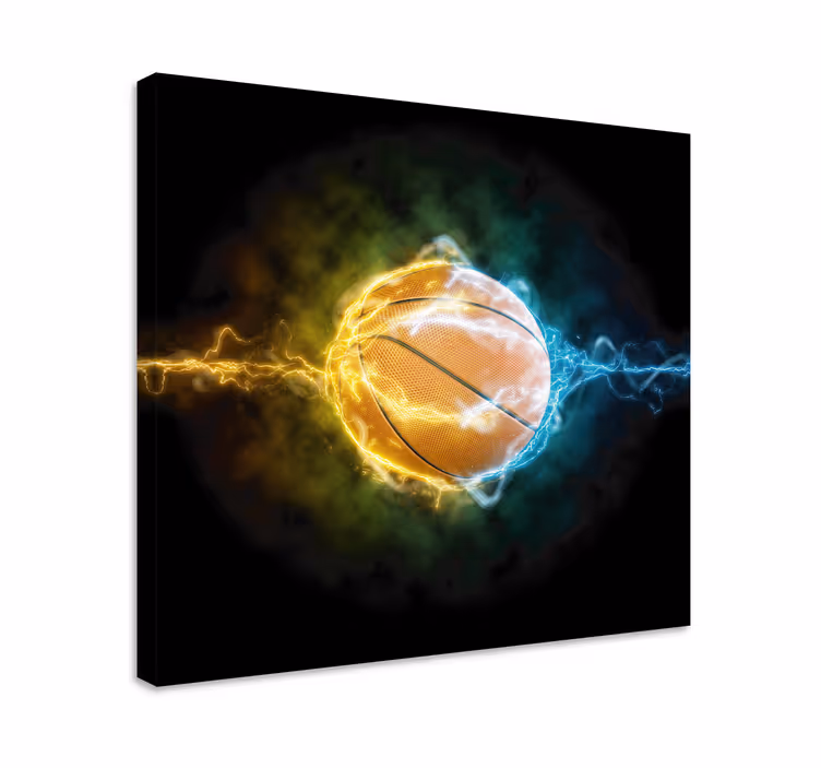 Vatten och eld basket tonåringcanvas tavla tryck - Tenstickers