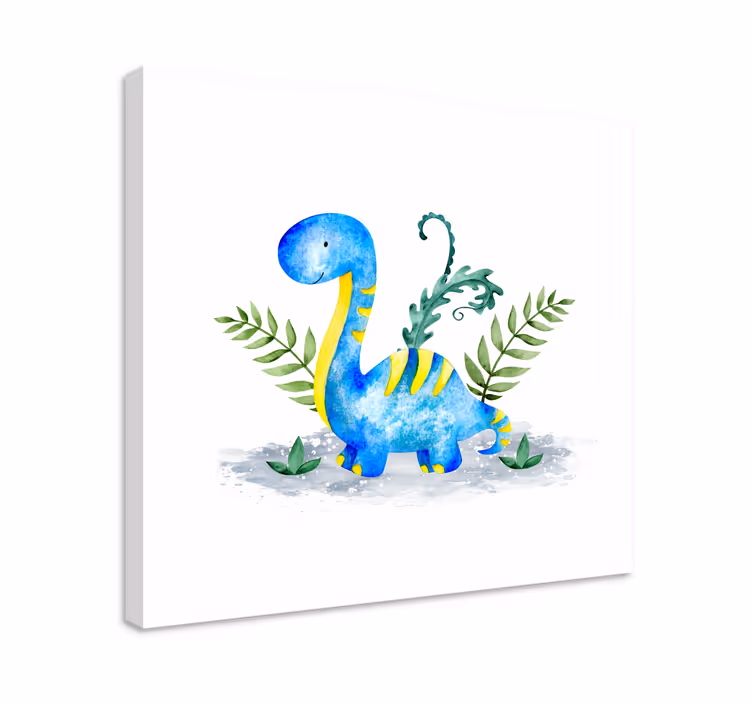 Kanvas dinosaurie söt dinosauriefigur - Tenstickers