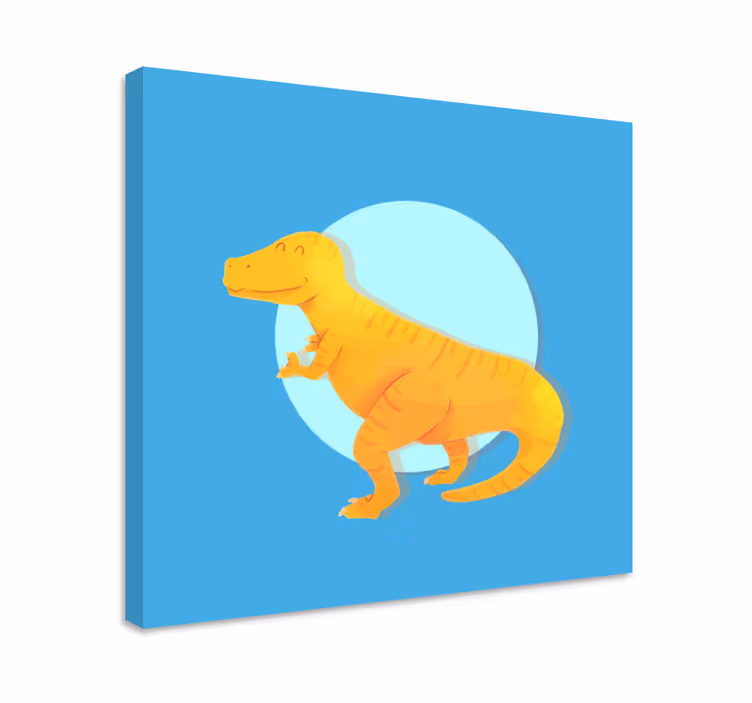 Kanvas dinosaurie glad t-rex - Tenstickers