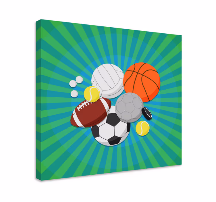 Sport bollar hemcanvas tavla tryck - Tenstickers