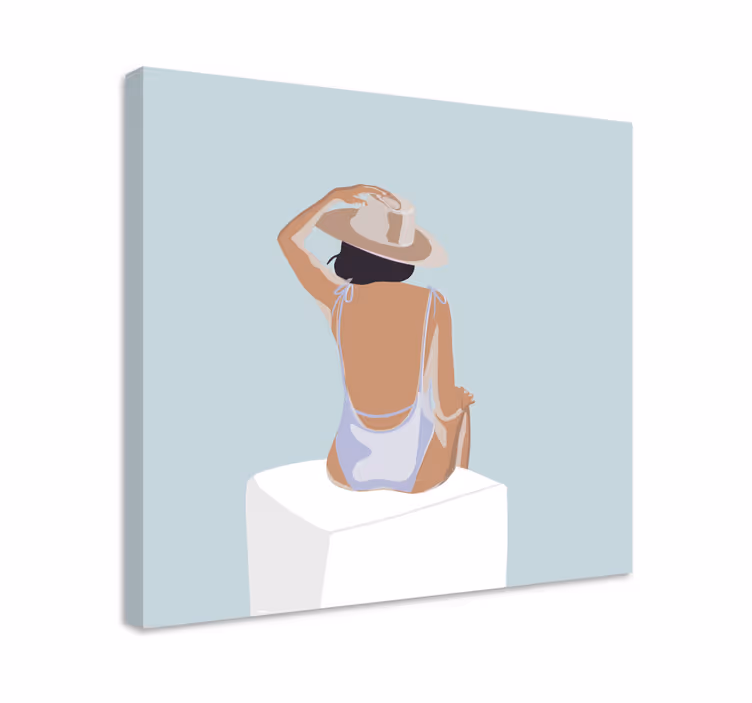 Mode flicka minimalistisk stil väggtryck - Tenstickers