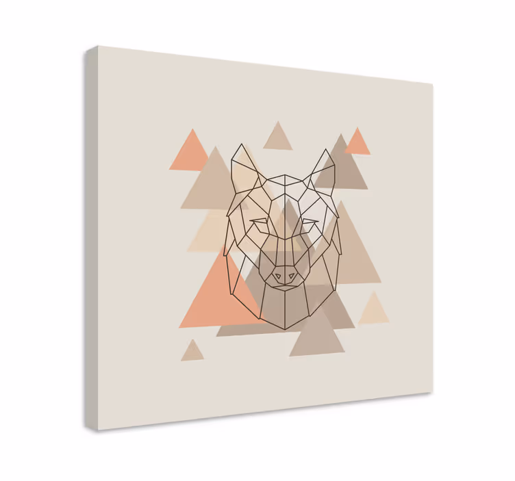 Kanvas människor geometrisk varghuvud - Tenstickers