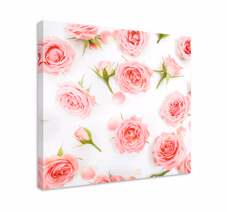 Cool rosa rosor blommacanvas tavla - Tenstickers