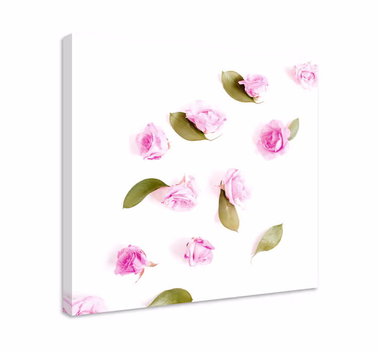 Känsliga rosa rosor Kanvas blommor och växter - Tenstickers