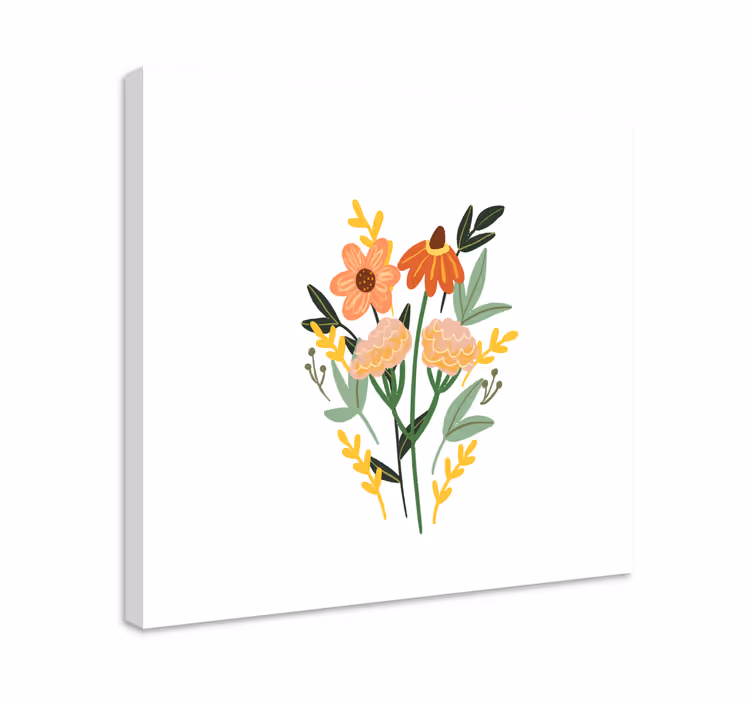 Kon blommor bukett blommacanvas tavla - Tenstickers
