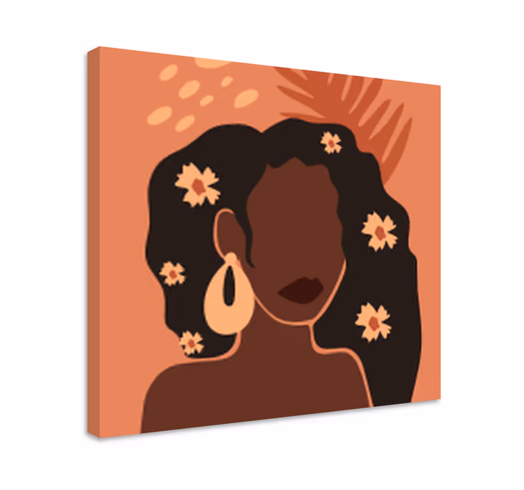 Kanvas människor och karaktärer elegant kvinnosiluett - Tenstickers