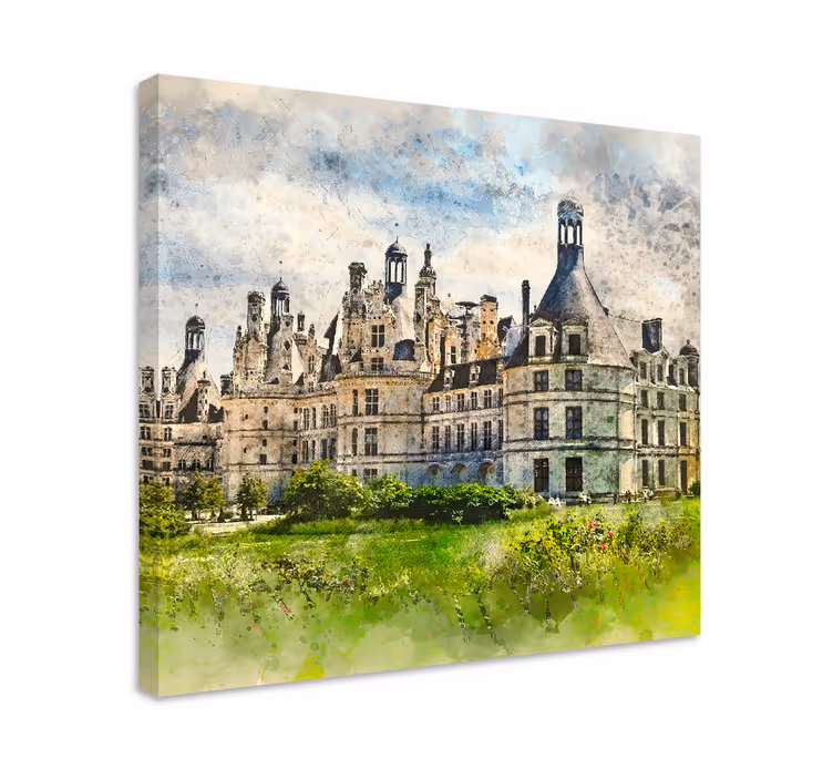 Franska slottcanvas tavla konsttryck - Tenstickers
