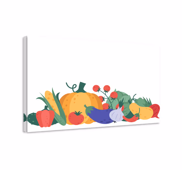 Subtila grönsaker och fruktcanvas tavla - Tenstickers