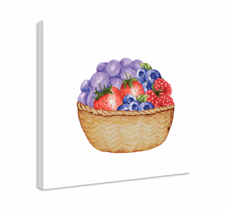 Kanvas frukter rik fruktkorg - Tenstickers
