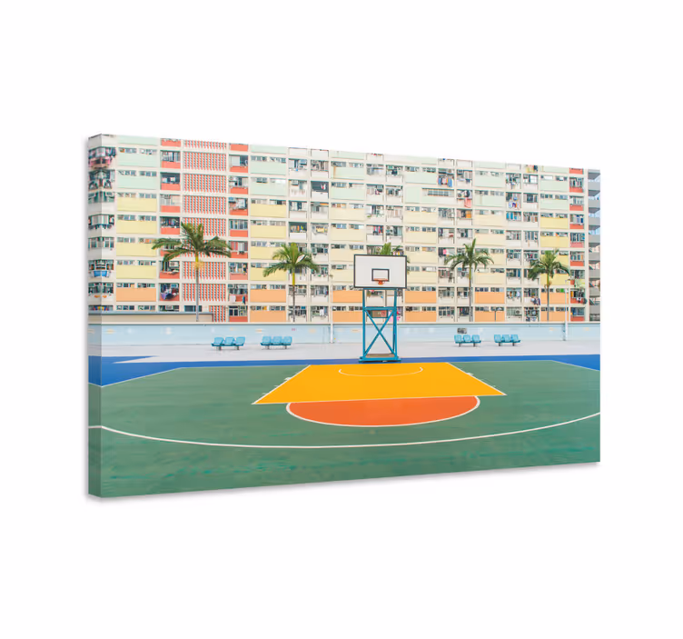 Basketplan gröna hemcanvas tavla tryck - Tenstickers