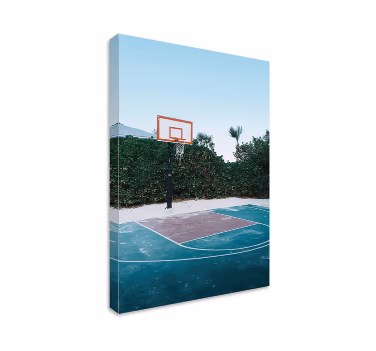 Enkla basketbana hemcanvas tavla tryck - Tenstickers