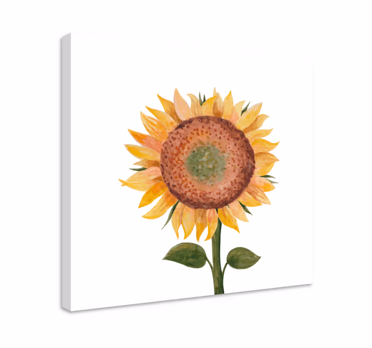 Solros målning blommacanvas tavla - Tenstickers