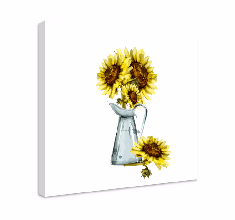 Solrosor kruka blommacanvas tavla - Tenstickers