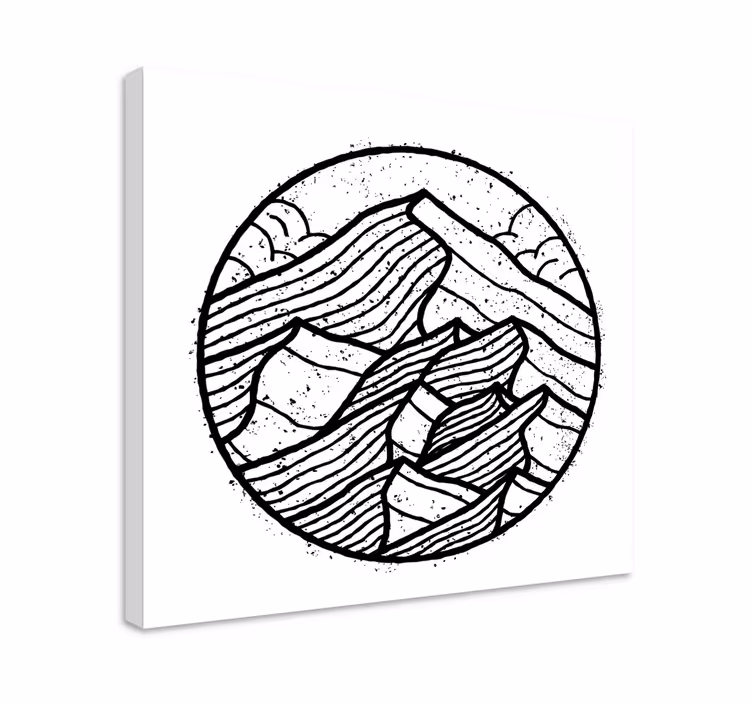 Kanvas landskap abstrakt bergskedja - Tenstickers