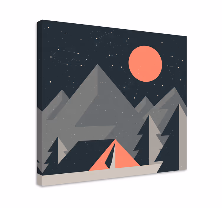 Kanvas landskap fjällcamping scen - Tenstickers