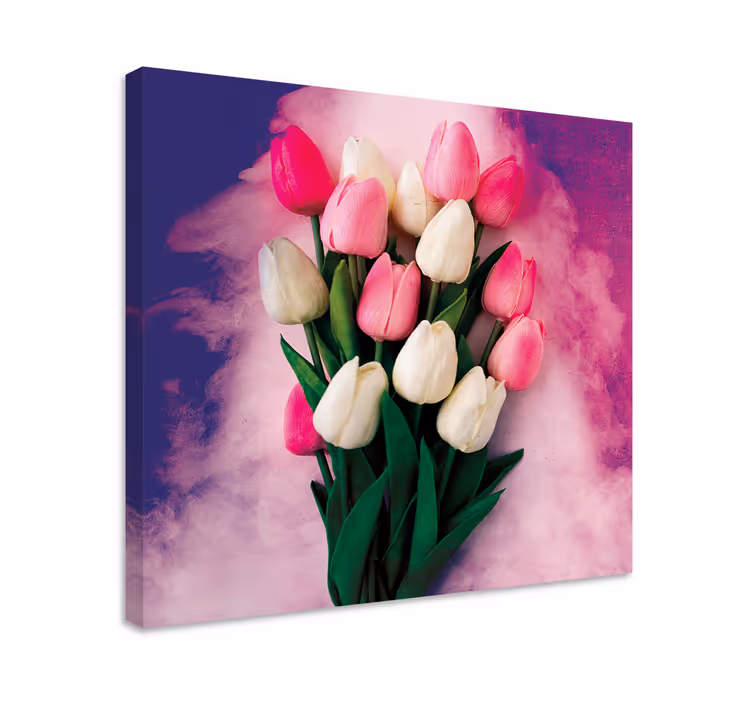 Färgstarka tulpanblommarduk - Tenstickers