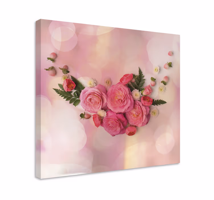 Rosa delikat blommacanvas tavla - Tenstickers