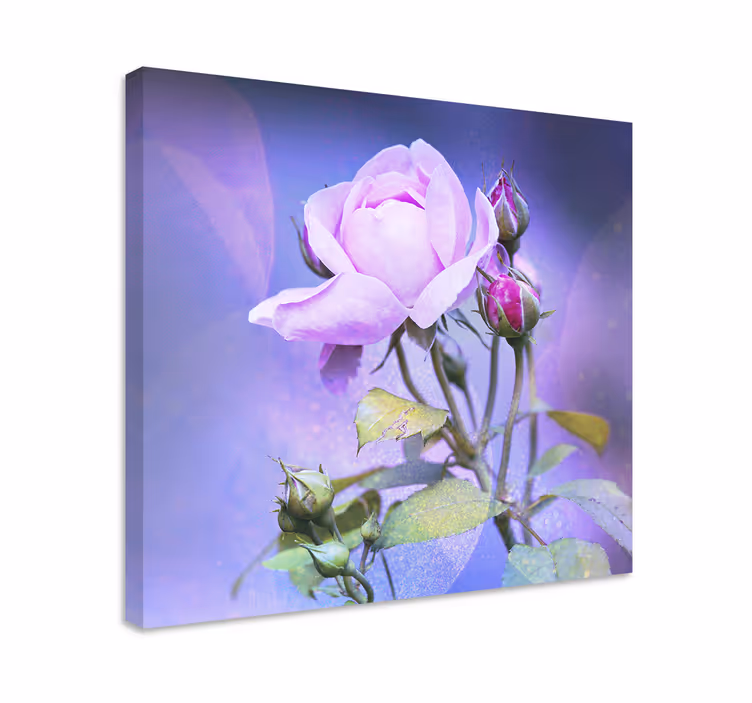 Rosa trädgård rosor blommacanvas tavla - Tenstickers