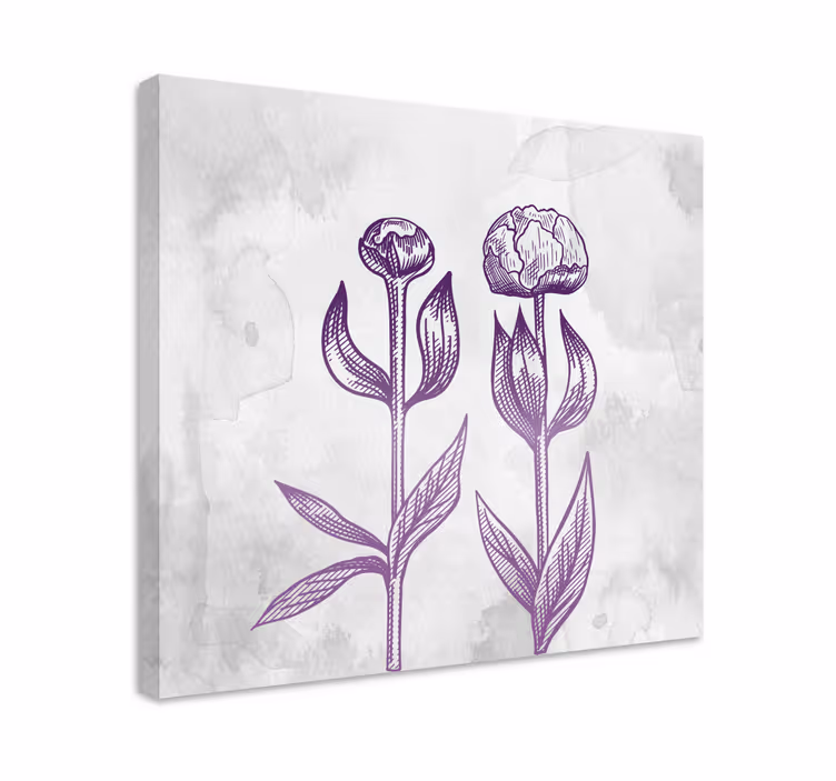 Lila delikat blommacanvas tavla - Tenstickers