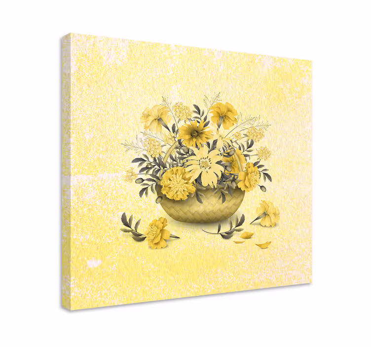 Kanvas blommor och växter gult blomsterarrangemang - Tenstickers