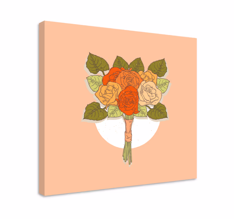 Kanvas blommor och växter rosbukett - Tenstickers