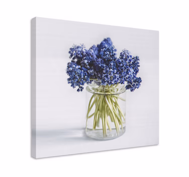 Kanvas blommor och växter blått blomsterbukett - Tenstickers