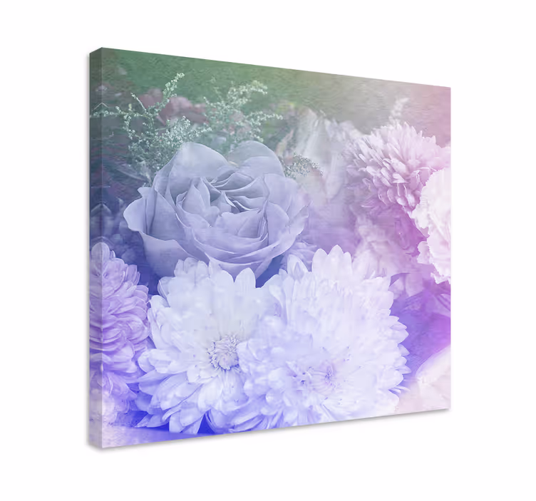 Mjukt blomsterarrangemang Kanvas blommor och växter - Tenstickers