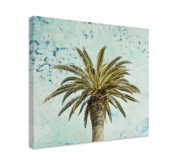 Retro palmträd designcanvas tavla för vardagsrum - Tenstickers