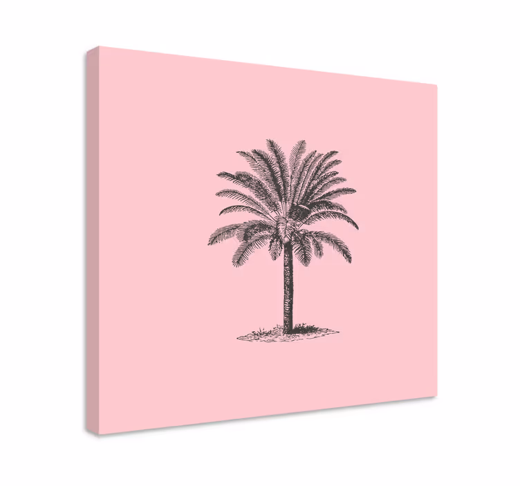 Rosa palmträd designcanvas tavla canvas tavla - Tenstickers