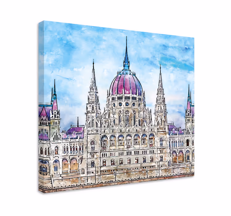 Kanvas städer och länder budapestparlamentet - Tenstickers
