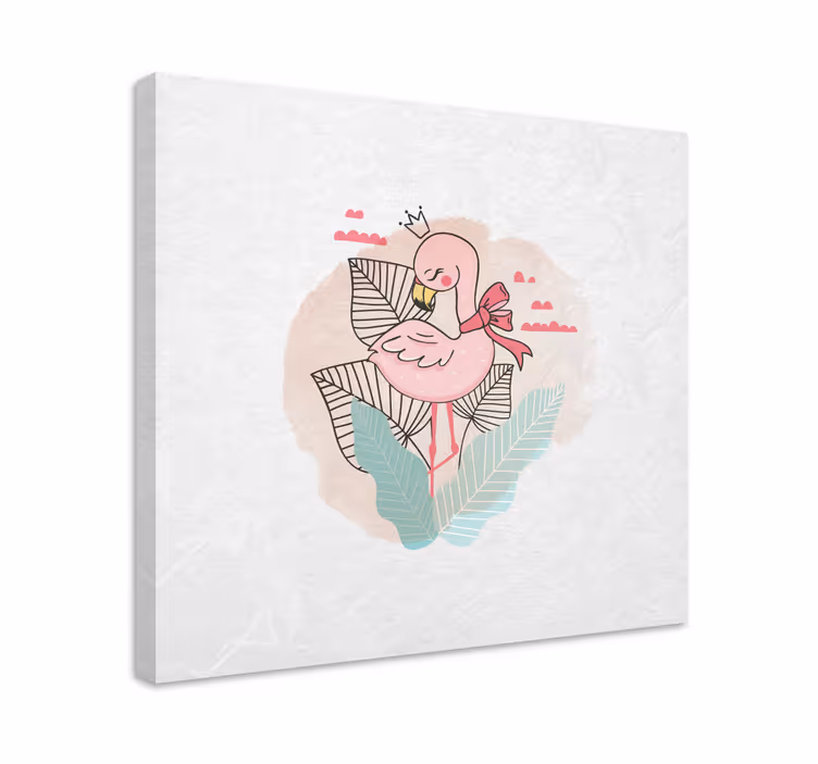 Kanvas djur flamingo med band - Tenstickers