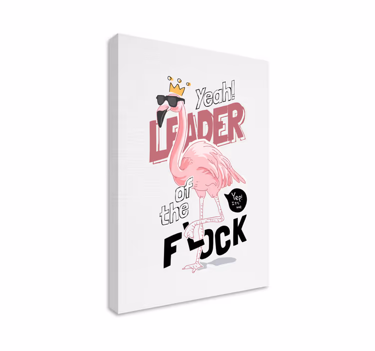Flamingo rolig citat design djur kanfas - Tenstickers
