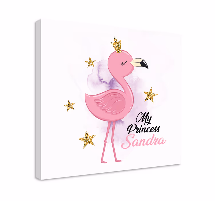 Min prinsessflamingo med namn Kanvas djur - Tenstickers