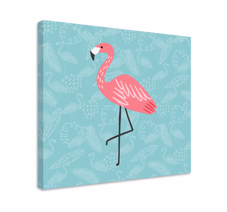 Kanvas djur flamingo stående graciöst - Tenstickers